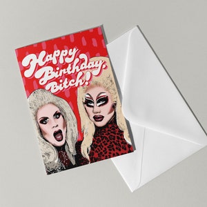 Drag Queen Trixie Mattel Katya Zamo Geburtstagskarte l | Rupauls Drachenrennen | 30 Jahre Geburtstag | Geburtstagskarte für Freund