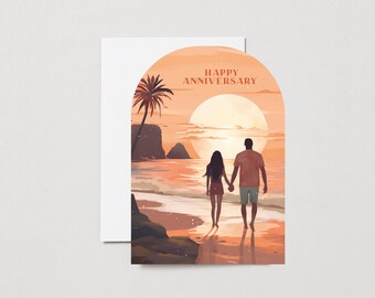 Happy Anniversary  | Hand Painted Illustration | Anniversary Card | Love