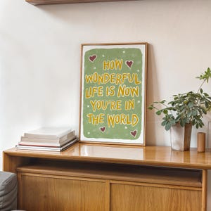 Qué maravillosa es la vida. Impresión A5-A2. Arte de pared. Póster. Decoración de pared para dormitorio. Arte de pared para guardería.