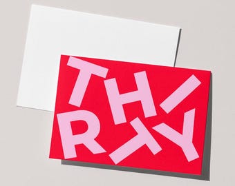 Thirty Milestone Birthday Card | Birthday Card | Milestone Birthday 30th