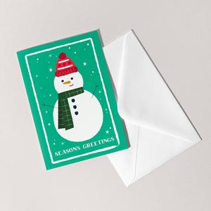 Ilustración festiva del muñeco de nieve Tarjeta navideña / Navidad