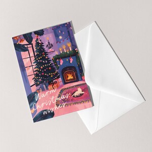 Biglietto di auguri di Natale caldo/Natale accogliente