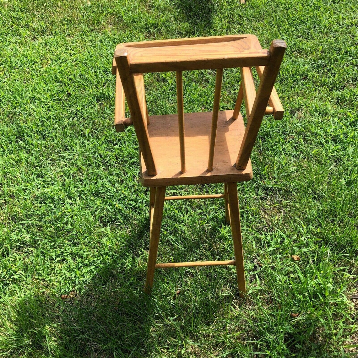 Vintage 1970s wood doll high chair Etsy