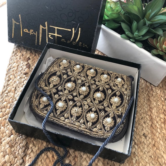 Mary McFadden Vintage Cocktail Beaded Cocktail Pur