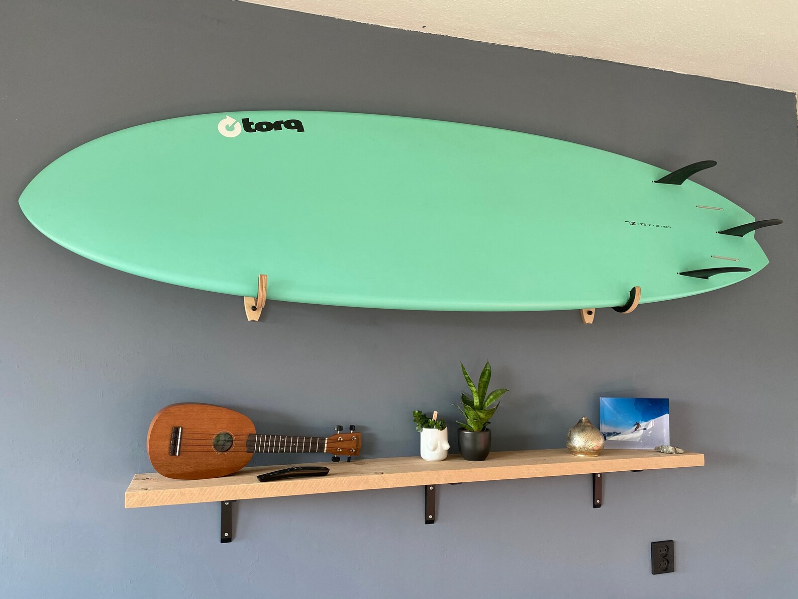 Tabla de surf montaje en pared madera natural Etsy