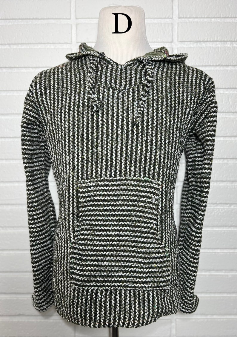 Large Mexican Hoodie Poncho Baja Hoodie Jerga Surfer Skater Hippie