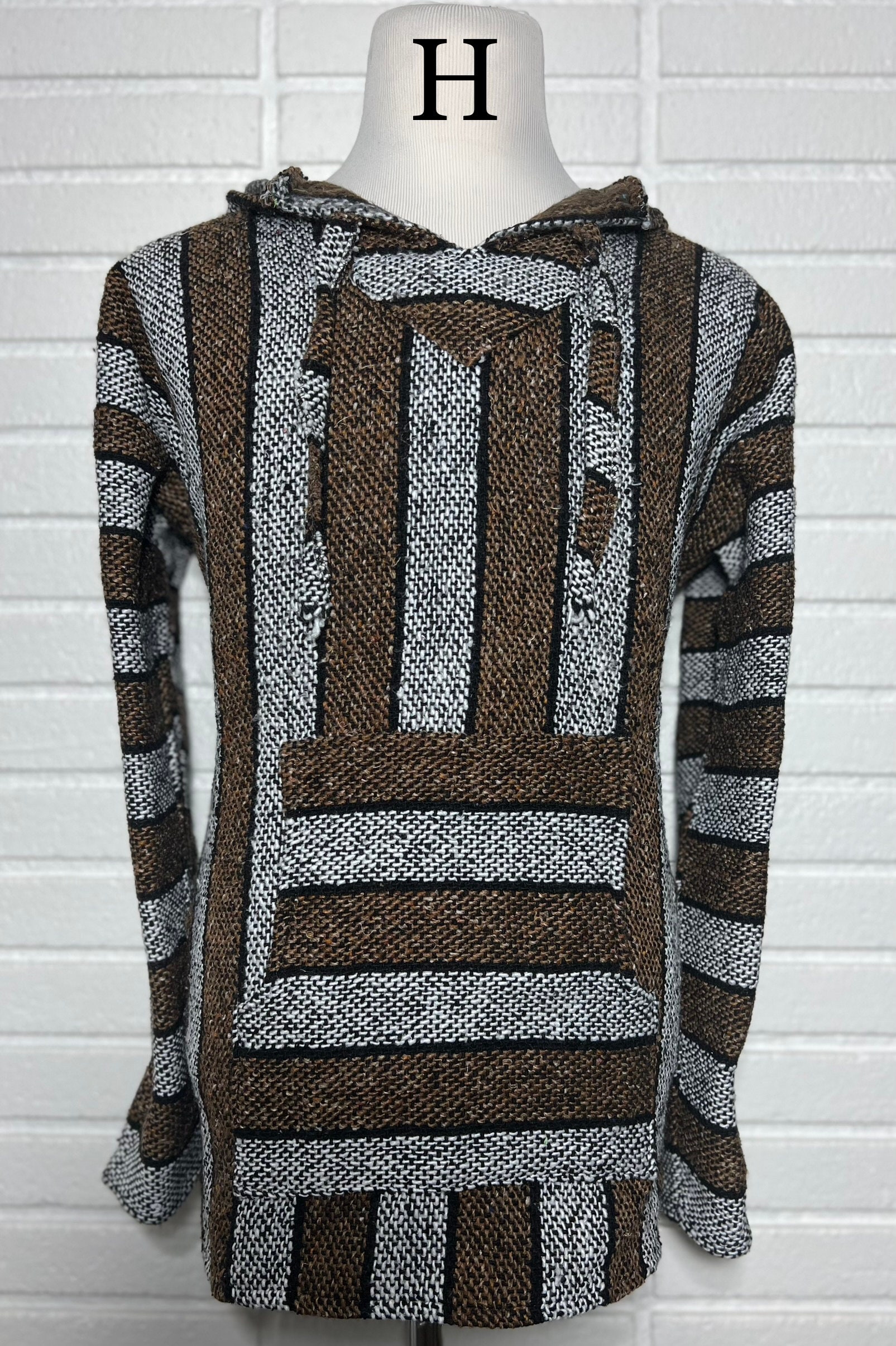 Mexican Poncho Pullover Baja Hoodie Pink Sweatshirt  2X