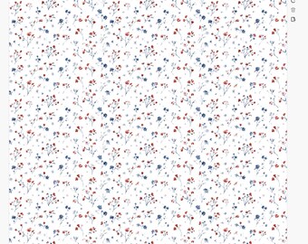Red White & Blue Floral Polymer Clay Transfer Sheet | Patriotic Wildflower Transfer Paper | Summer Jewelry Supply