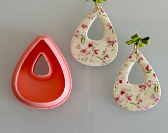 Modern Open Teardrop Polymer Clay Cutter,  Sharp Polymer Clay Tool, Clay Earring Supplies, 3D Printed Cutter