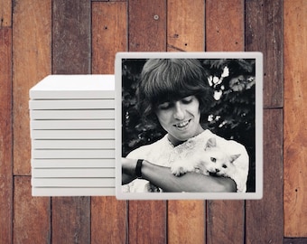 The Beatles with Cats - George Harrison Coaster
