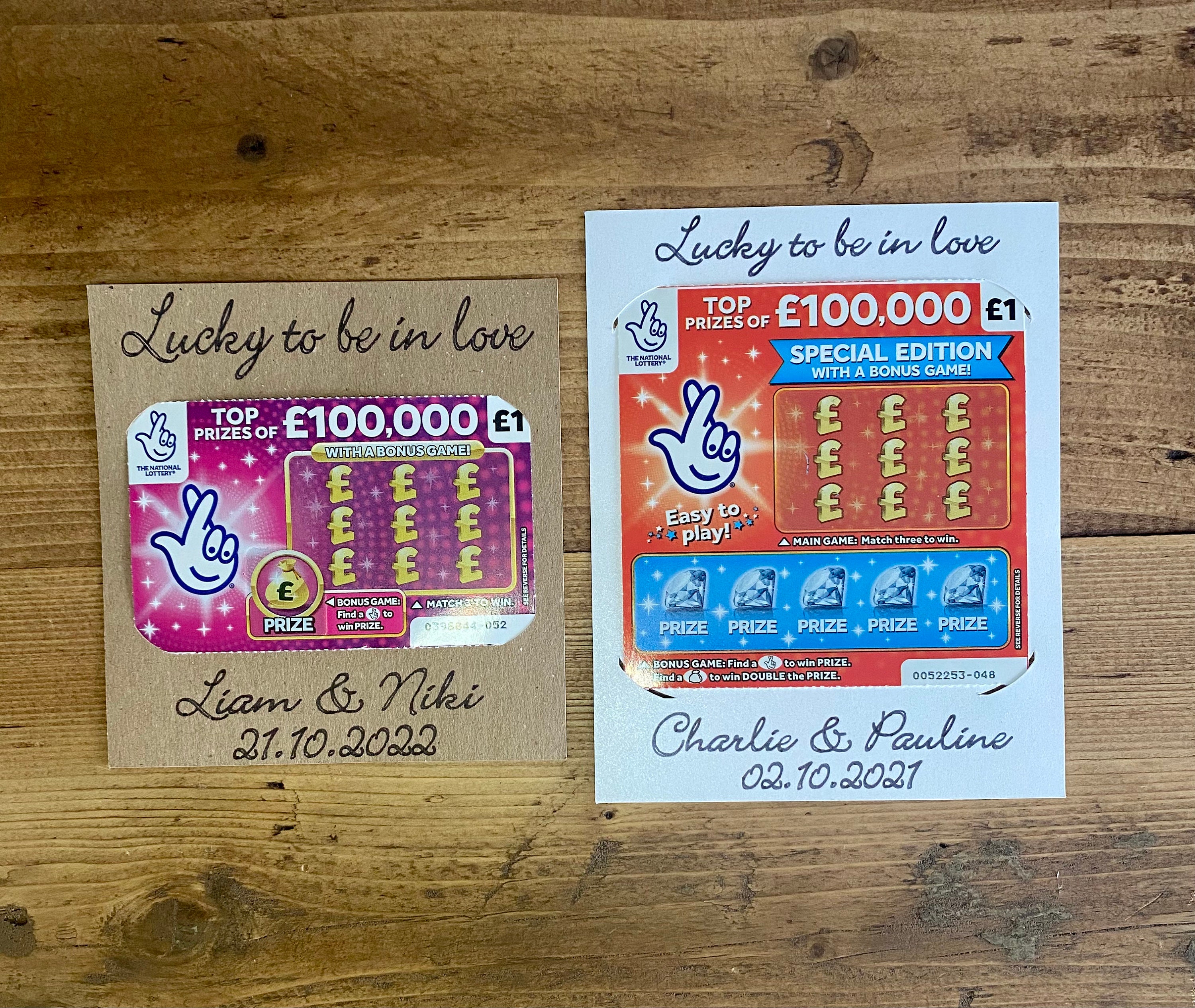 Scratch Card Wedding Favours Lucky to Be in Love Etsy UK