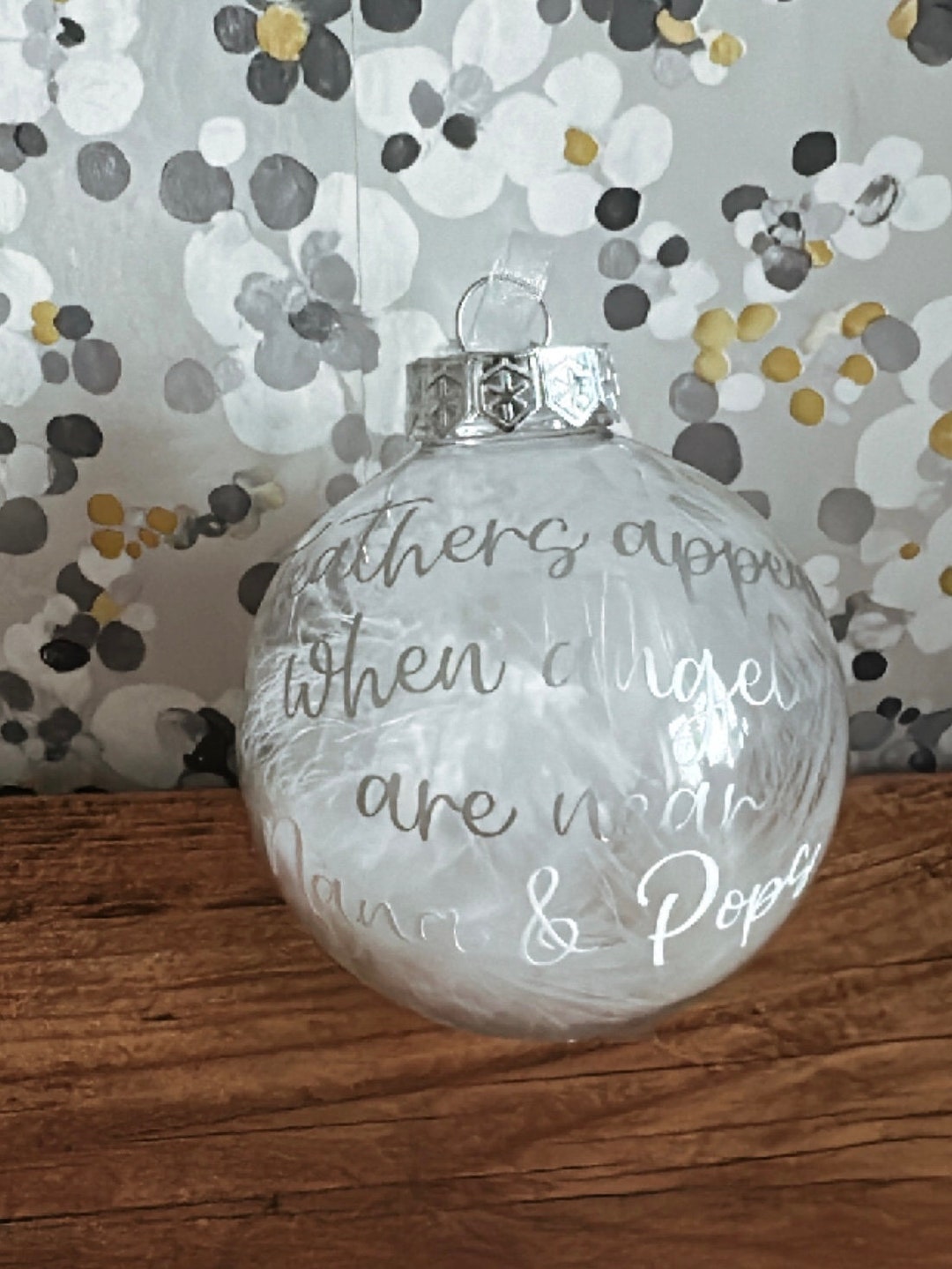 White Feather Memory Bauble Personalised Christmas Bauble Etsy