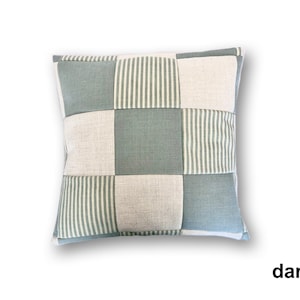 Unique Upcycled Eco-Friendly Patchwork Decorative Pillow Case, Recycled Fabric Pillowcase, Throw Pillow, GIFT