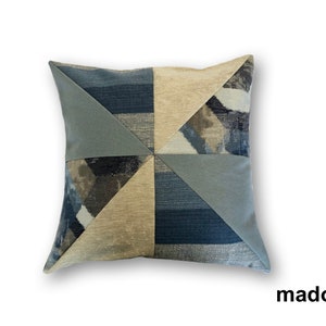 Unique Upcycled Eco-Friendly Patchwork Decorative Pillow Case, Recycled Fabric Pillowcase, Throw Pillow, GIFT