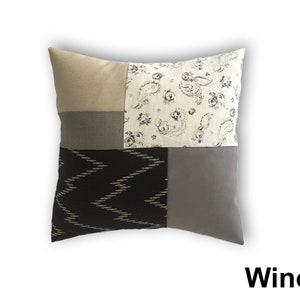 Unique Upcycled Eco-Friendly Patchwork Decorative Pillow Case, Recycled Fabric Pillowcase, Throw Pillow, GIFT 2