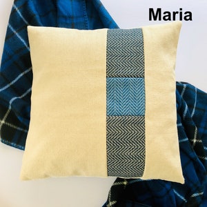 Unique Upcycled Eco-Friendly Patchwork Decorative Pillow Case, Recycled Fabric Pillowcase, Throw Pillow, GIFT