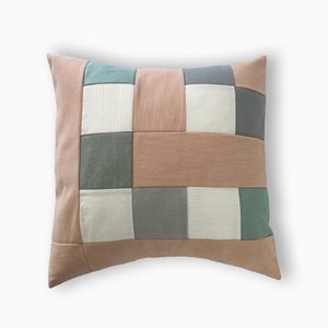 One-of-a-kind Upcycled Eco-Friendly Patchwork Decorative Pillow Case