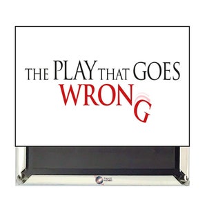 May include: White rectangular magnet with black border. The magnet features the text "THE PLAY THAT GOES WRONG" in black with the word "WRONG" in red.