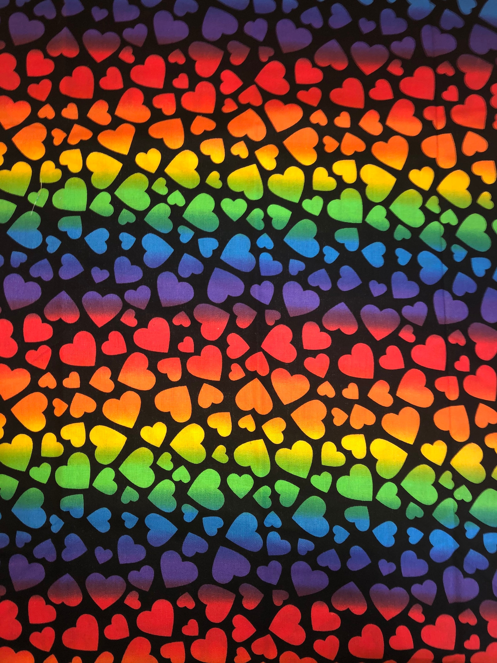 Pride Rainbow Hearts cotton Fabric Etsy
