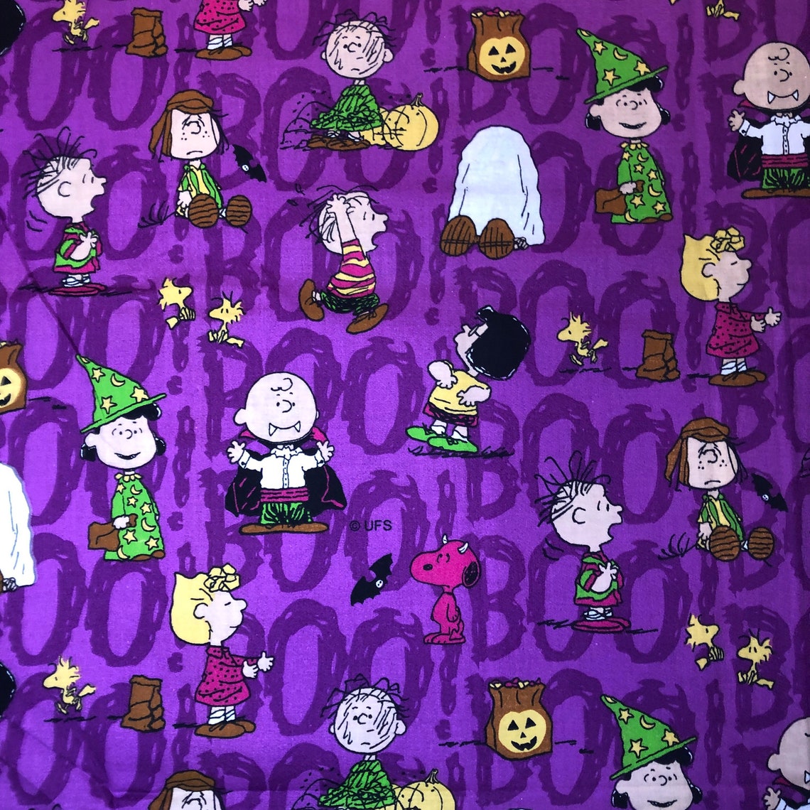 Peanuts Vintage Halloween cotton fabric Etsy