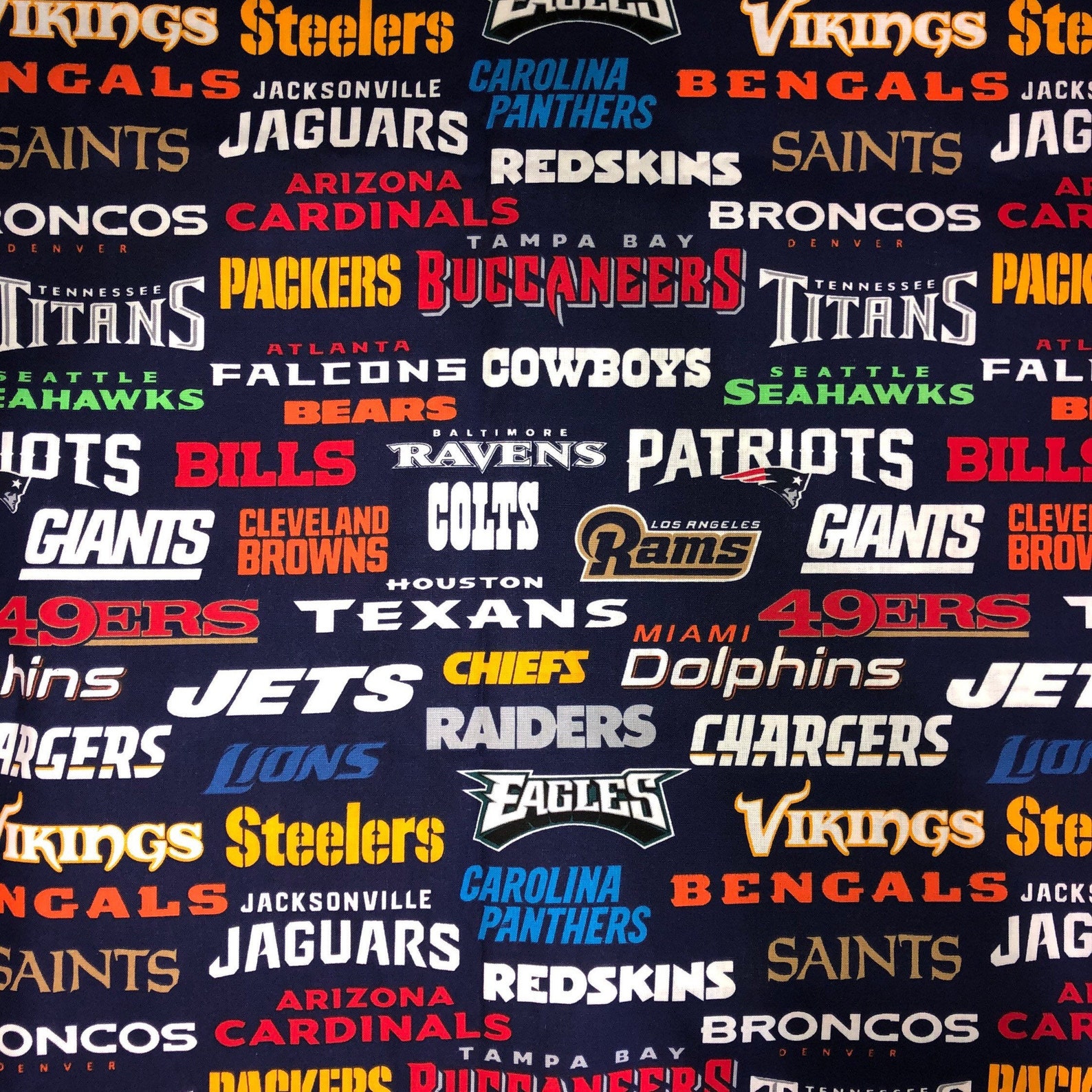 NFL All Teams cotton fabric Etsy