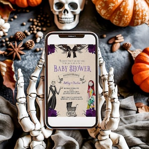 Nightmare Baby Shower Invitation, Nightmare Baby Shower, Halloween Baby Shower Invitation, Digital, Editable, 5x7, JPG, PDF