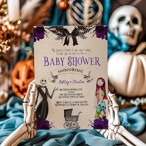 Nightmare Baby Shower Invitation, Nightmare Baby Shower, Halloween Baby Shower Invitation, Digital, Editable, 5x7, JPG, PDF