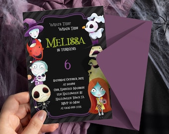 Nightmare Birthday Invitation, Nightmare Halloween Birthday Invitation, Printable, Digital, Editable, 5x7, JPG, PDF