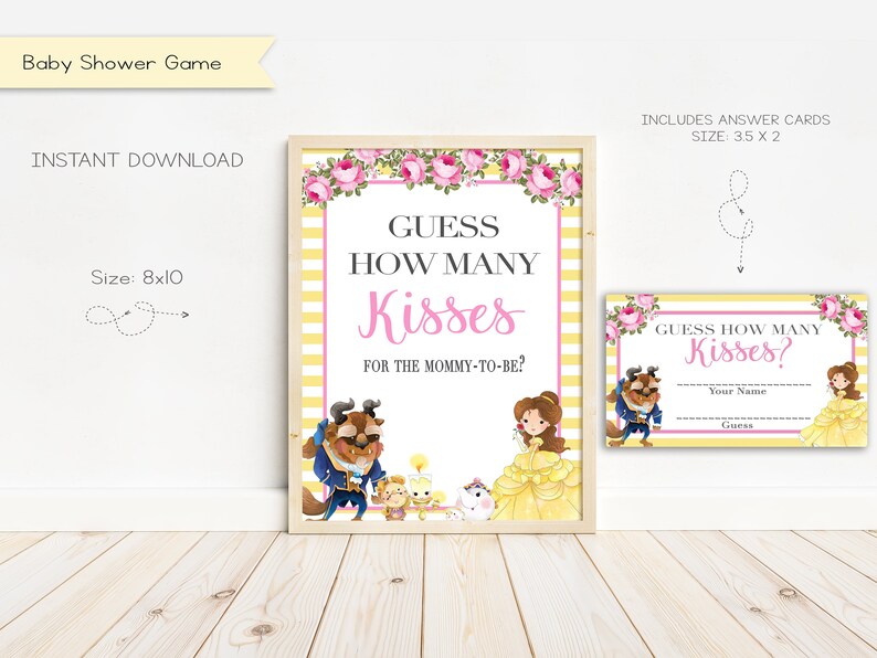 Beauty and the Beast Baby Shower Invitation Princess Baby Etsy