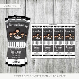 Rock Band Konzert Tickets Geburtstagseinladung, Geburtstagseinladung, Boy Band Geburtstagseinladung, personalisiert,digitaler Download