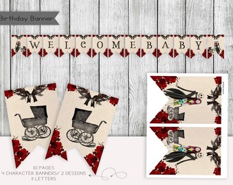 Nightmare Before Christmas Baby Shower Banner, Printable (Digital File)