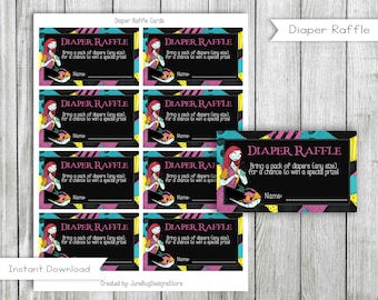 Nightmare Baby Shower Diaper Raffle Cards (Digital Download)