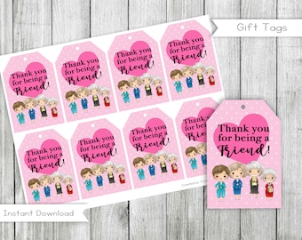 Golden Gals Valentine's Day Gift Tags, Best Friends Valentine's Tag, Printable, Instant Download