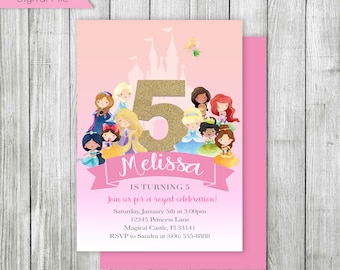 Princess Friends Birthday Invitation, Princess Birthday Party Invitation, Personalized, Printable, Digital