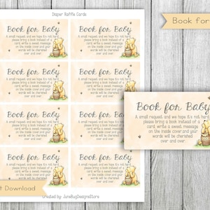 Klassiek Winnie de Poeh-babyshowerboek voor baby, boek voor babykaart, babyshowerboek voor babyverzoekkaart, digitaal, Instant Download