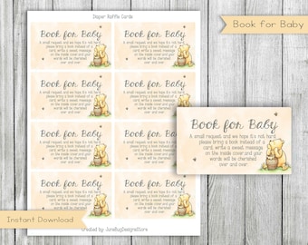 Winnie the Pooh Book for Baby Shower Cards (Digital Download)