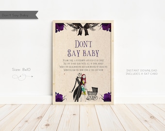 Nightmare Before Christmas Baby Shower Game Sign (Digital Download)