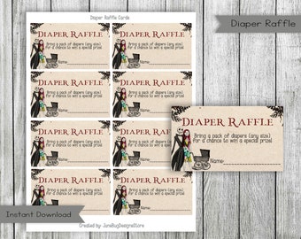 Nightmare Diaper Raffle Card, Baby Shower Game (Digital Download)