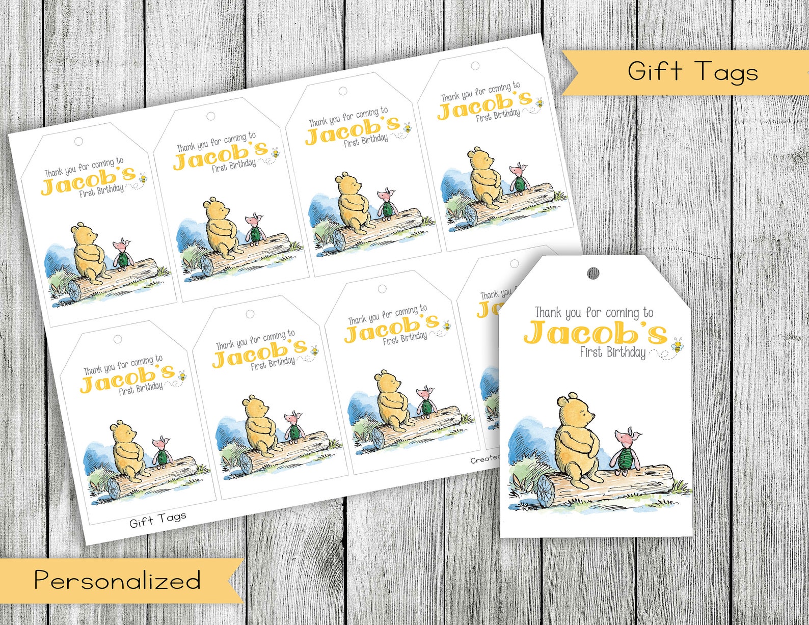 Classic Winnie The Pooh Bottle Labels Winnie the Pooh Labels Etsy