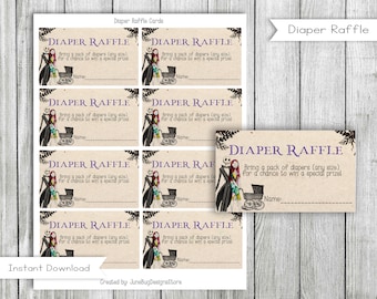Nachtmerrie babyshower luierloterijkaartjes (digitale download)