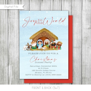 Nativity Christmas Party Invitation, Christmas Dinner, Christmas Party, Nativity Scene Invitation, Printable, Personalized, Digital