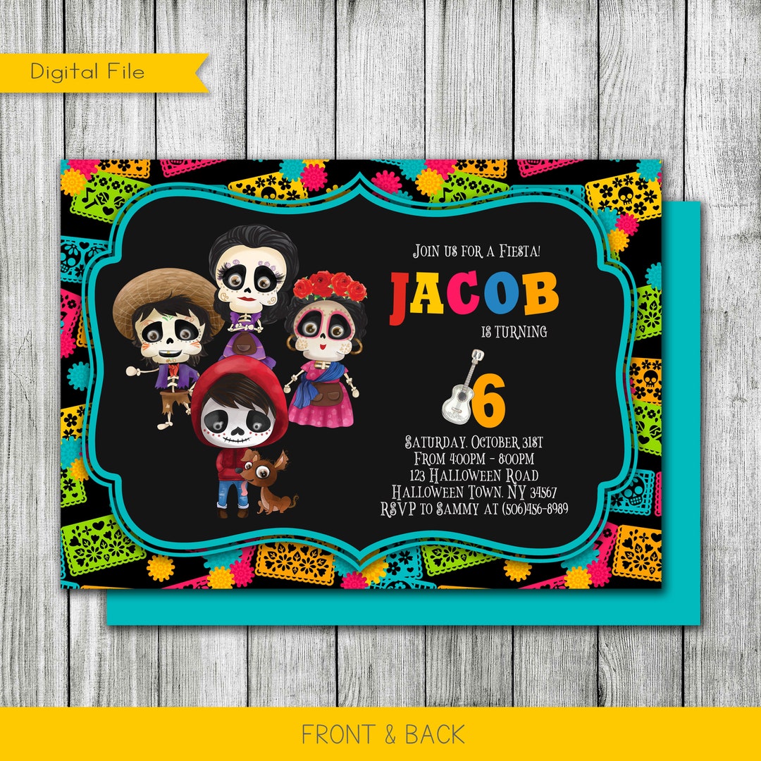 Sugar Skull Family Birthday Invitation, Sugar Skull Birthday Invitation ...