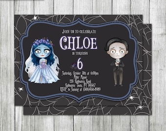 Bride Halloween Wedding Birthday Invitation, Halloween Bride Birthday Invitation, Halloween Birthday Invitation, Digital Download