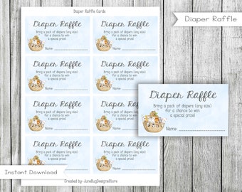 Noah's Ark Diaper Raffle Ticket, Baby Shower Game (Digital Download)
