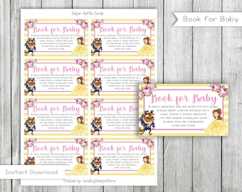 Belle en het beest-boek voor babyshowers (digitale download)