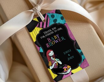 Nightmare Baby Shower Thank You Tags, Printable Gift Tags (Digital)