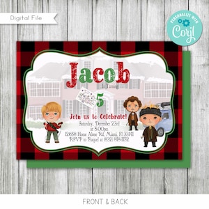 Home Alone Christmas Birthday Invitation, Christmas Birthday Invitation, Digital, Printable, Editable, 5x7, JPG, PDF