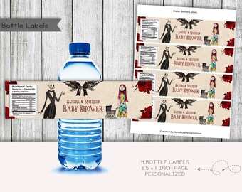 Nightmare Baby Shower Water Bottle Labels (Digital Download)