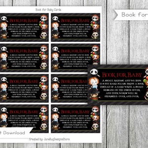 Horrorfilm babyshowerboek voor baby, boek voor babykaart, babyshowerboek voor babyverzoekkaart, digitaal, direct downloaden