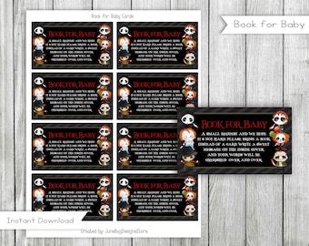 Horror Movie Baby Shower Book Cards (Digital Download)